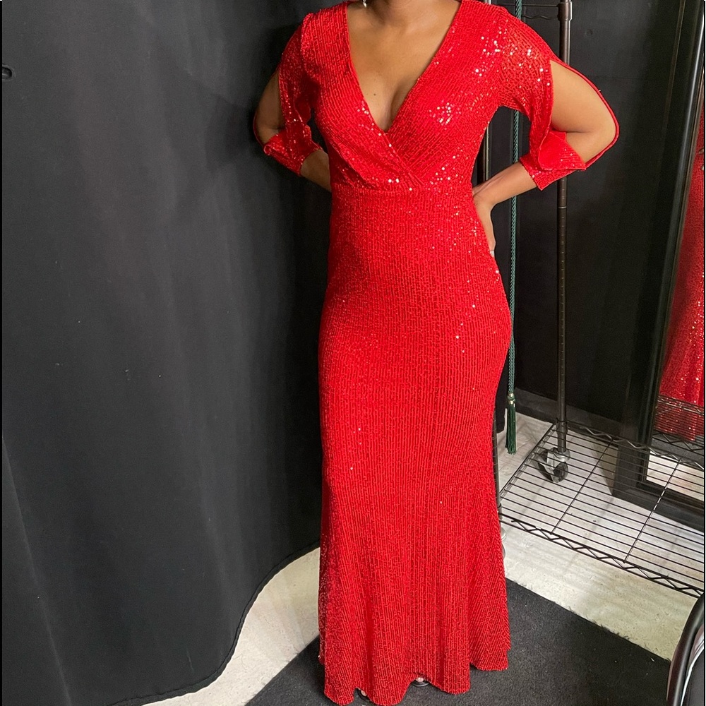 Sequin Red Evening Gown Size Small